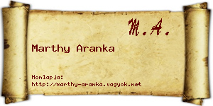 Marthy Aranka névjegykártya