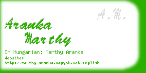 aranka marthy business card